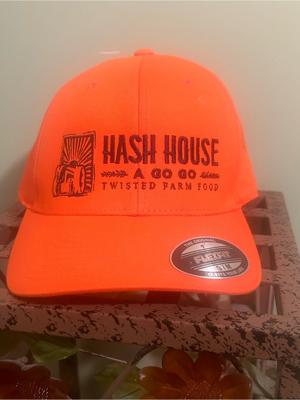 Hash House A Go Go Orlando Florida Neon Orange Port Authority Flexfit Hat S/M